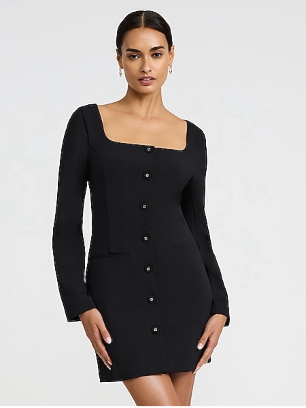 NWT Express Crepe Square Neck Long Sleeve Mini Blazer Dress - size XL